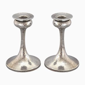 Arts & Crafts Silver Candlesticks from S Blanckensee & Son, 1922, Set of 2