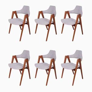 Compass Dining Chairs by Kai Kristiansen for SVA Møbler, 1960s, Set of 6