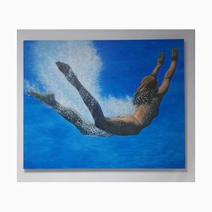 Luis Bades, Splash, años 90, óleo sobre lienzo
