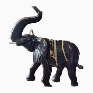 Vintage Wood Elephant Sculpture, 1940s