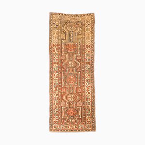 Geometric Kazak Dark Red Runner with Border