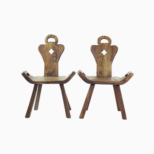 Handgemachter Beistellstuhl aus Holz, Holland, 1920er