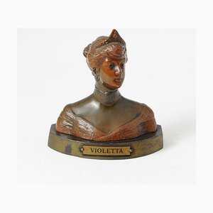 Art Nouveau Bust of Woman in Babbitt