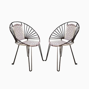 Chaises Hoop Mid-Century avec Sièges et Dossiers Cannés, Set de 2