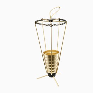 Porte-Parapluie Conique Mid-Century Doré, 1950s