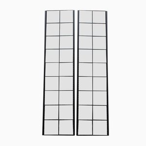 Specchi minimalisti con strisce nere di Lucio Del Pezzo per Rimadesio, anni '80, set di 2