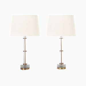 Mid-Century Modern Table Lamps in Crystal, Set of 2
