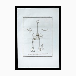 Phallus Fascinum in Ancient Roman Religion, 18th-Century, Original Etching