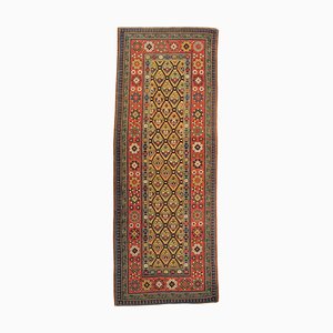 19th Century Yellow and Red Caucasian Talish Rug with Flower Pattern, 1890s