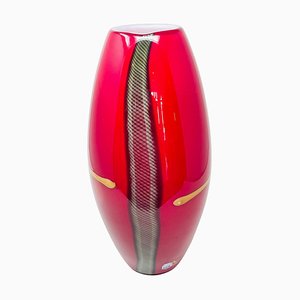 Red Glass Murano Vase by Antonio Da Ros for Cenedese, 1980s, Italy