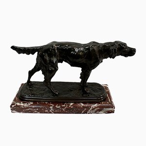 E. De Gaspary, Chien de Chasse, Fin du 19ème Siècle, Bronze