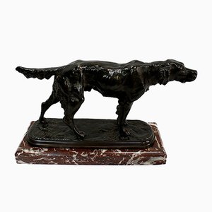 E. De Gaspary, perro de caza, finales del siglo XIX, bronce