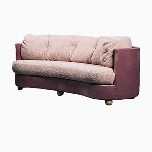 Samt & Holz Sofa, 1970er
