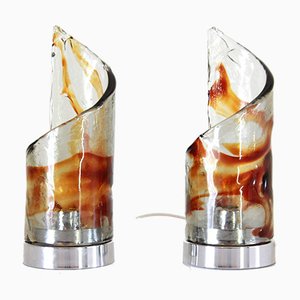 Table Lamps in Murano Glass by Carlo Nason for Mazzega, 1970s, Set of 2
