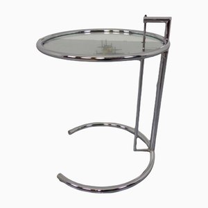 Glass Adjustable E1027 Side Table by Eileen Gray for Classicon, 1940s