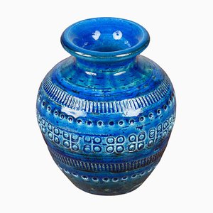 Blue Ceramic Vase by Flavia Montelupo for Bitossi, 1960s