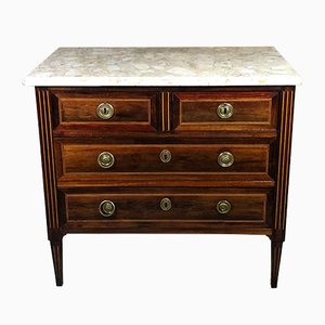Louis XVI Dresser with Marquetry Veneer and Marble