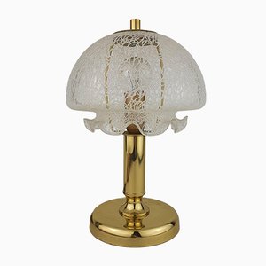 Brass and Glass Mushroom Table Lamp from Leclaire & Schäfer, 1970s