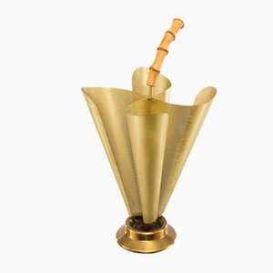 Vintage Golden Umbrella Stand in the Shape of an Umbrella, 1960s