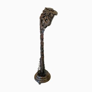 Chinese Carved Hardwood Lamp Stand