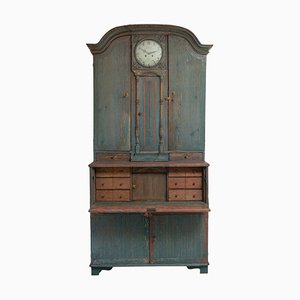 Mueble de reloj sueco rococó y gustaviano de pino, siglo XIX