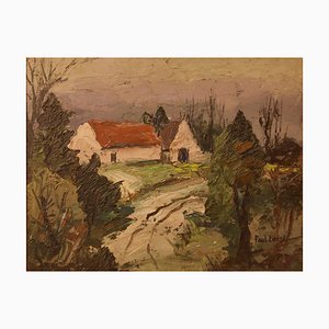 Paul Earee, English Farmhouse, 1925, Impressionist Oil Painting