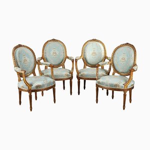 Louis XVI Style Armchairs, Set of 4