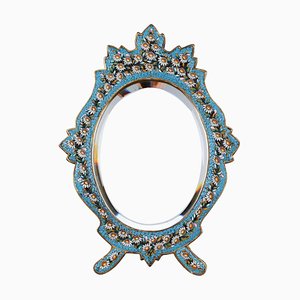 Miroir Ovale Vintage en Micro-Mosaïque, Italie