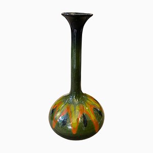 Italienische Mid-Century Modern Keramik Vase mit Einzelblumen von Bertoncello, 1970er
