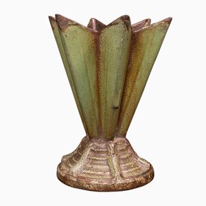 Art Deco English Cast Iron Display Vase Planter, 1930s