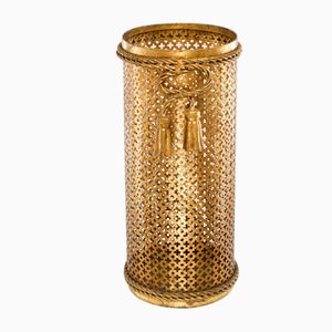 Mid-Century Gold-Plated Umbrella Stand by Li Puma, Florence, Italy, 1950s
