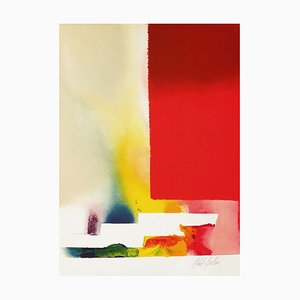 Paul Jenkins, Rectangle Rouge, 1986, Lithograph on Arches Paper