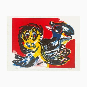 Litografia di Karel Appel, Wild Horse Rider, 1970