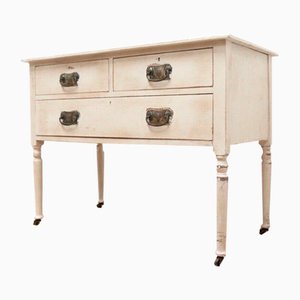 Antique French Oak Painted Drawer Console