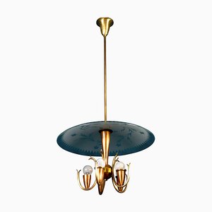 Lampe à Suspension Art Déco dans le Style de Pietro Chiesa pour Fontana Arte, Italie, 1940s