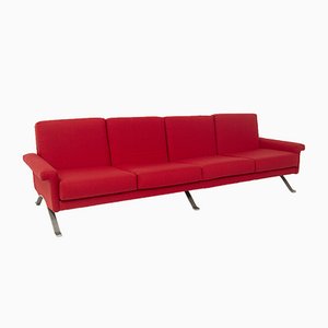 Italian Red Model 875 Sofa by Ico Parisi for Cassina