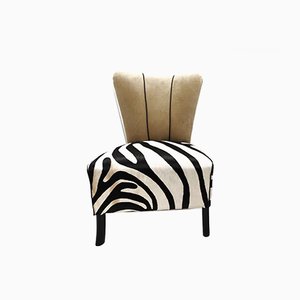 Zebra Print Lounge Chair from Opplalà, Italy