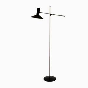 Adjustable Mid-Century Floor Lamp with Large Shade, 1960s