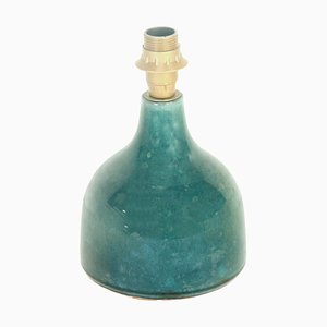 Lampe aus blauer Craquele Keramik, Frankreich, 1970er