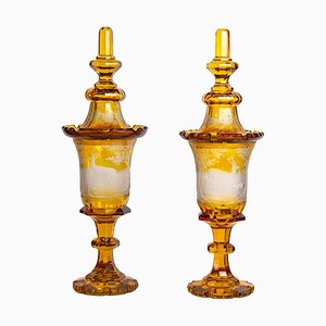19th Century Covered Cups, Bohemia, Set of 2