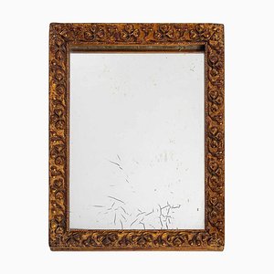 Specchio piccolo in legno e stucco