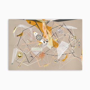 Dannielle Tegeder, Linear Momentum and Collisions, 2018, Gouache, Ink, Colored Pencil, Graphite and Pastel on Fabriano Murillo Paper