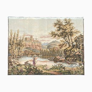 Tapiz francés vintage de jacquard estilo Aubusson