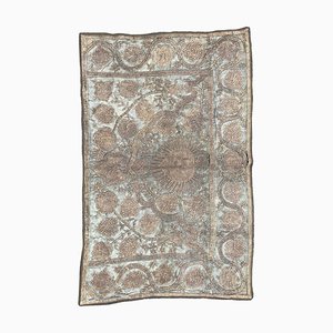 Bordado otomano antiguo de seda y metal