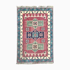 Indischer Vintage Durhi Baumwolle Flacher Teppich
