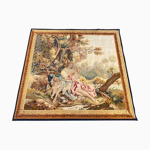 Antique French Aubusson Tapestry in Silk