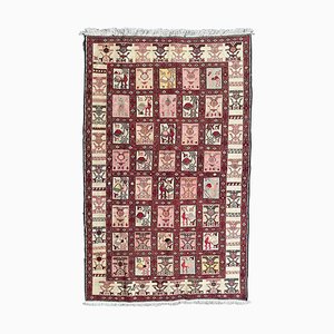 Tapis plat brodé en soie Verneh Soumak