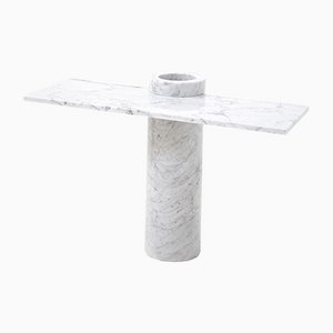 Console Loic Collection in White Carrara Marble by Angelo Mangiarotti for Skipper