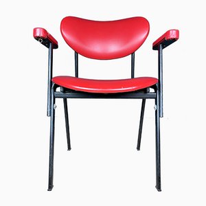 Mid-Century Red Desk Office Chair, Italy, 1960s