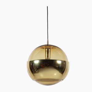 Lampada a sospensione sferica vintage in ottone di Peill & Putzler